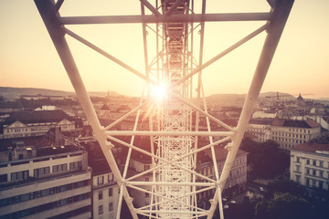 view on sunset in Budapest