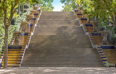 Naklejka premium Stairs in Montjuic park
