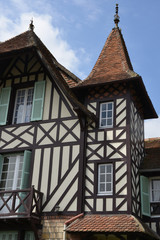 France, picturesque village of Beuvron en Auge in Normandy