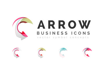 Set of arrow logo business icons