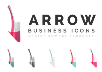 Set of arrow logo business icons