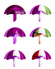 Set of abstract umbrella icons, business logotype protection