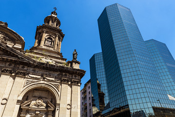 Fototapeta na wymiar Buildings in Santiago de Chile, Chile, 2013