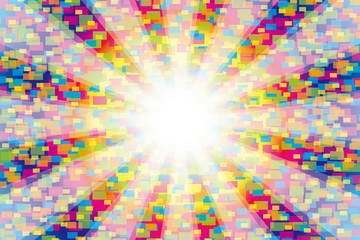背景素材壁紙,モザイク模様,モザイク画,爆発,花火,放射状,フラッシュ,閃光,バーゲンセール,特価,