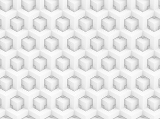 Abstract white polygonal 3D seamless pattern - geometric box structure background