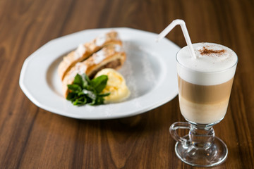 Ccappuccino and Apple strudel