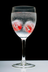 Iced Dice in Sparkling Water