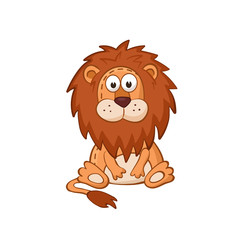 Cute cartoon animal. Cartoon lion character. Stuffed toy.