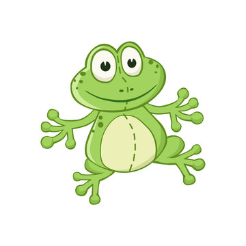 Cartoon frog character. Stuffed toy.