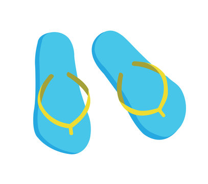 Flat vector image of bright flip-flops