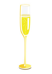 Flat image of a champagne glass