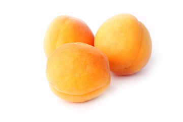 apricots isolated on white background