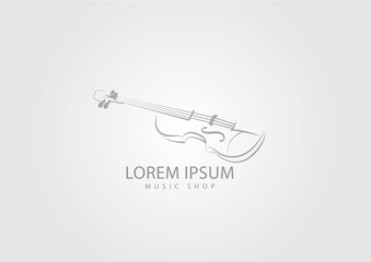 Vector violin logo.violin line swirly art logo vector template © Suchart