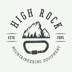 Vintage mountaineering logo, badge, emblem.
