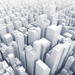 Abstract white 3d schematic cityscape illustration