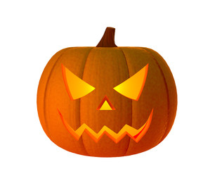 Halloween pumpkin with scary face