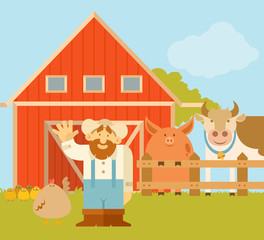 Farmer and his farm