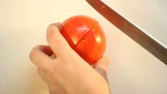 slicing vegetables