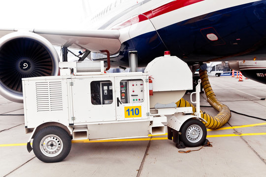 Refueling the airplane