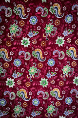 Fototapeta premium Thailand sarong of vintage print fabric striped flowers and pais