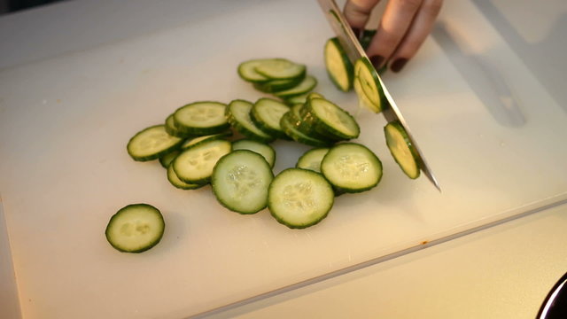 slicing vegetables