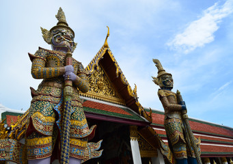 Side of two standing giants