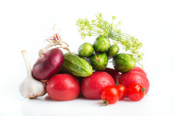 vegetables isolated on a white background