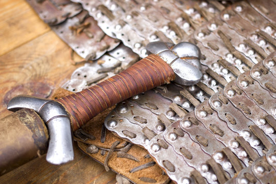 Sword Handle & Brigandine: Leather & Metal