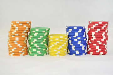 Stacks of gaming chips.