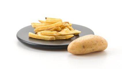 french fries on white background