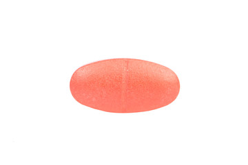 Closed up Medicine tablet on white background