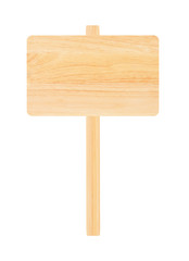 Wooden sign isolated on white background