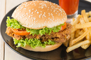 crispy chicken burger