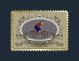 Obraz premium mark for mail on a bicycle racer for your pictures and congratulations. relatives and friends will love and appreciate.