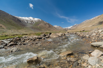 Shyok river with mountain view, Ladakh, India.
