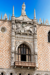 The Doge Palace - Venice Italy / Detail of the Doge Palace (Palazzo Ducale) in St. Mark Square, Venice (UNESCO world heritage site), Veneto, Italy