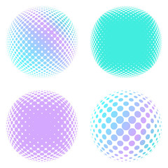 Abstract round halftone elements