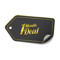 1 Month Deal golden Vector Icon Design