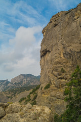 Fototapeta na wymiar Mountain scenery on the trail Galitsina