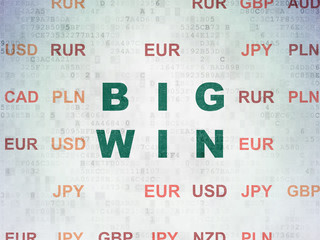 Finance concept: Big Win on Digital Paper background