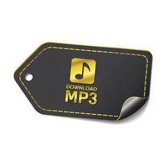 MP3 Download golden Vector Icon Design
