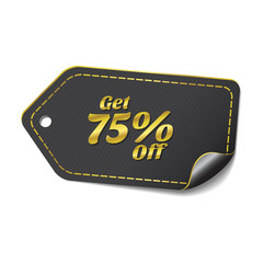 Get 75 Percent golden Vector Icon Design