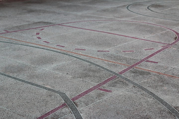 Multisport court  with poured  pavement