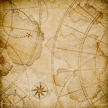 Fototapeta old abstract pirates map 