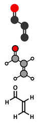 Acrolein (propenal) molecule.