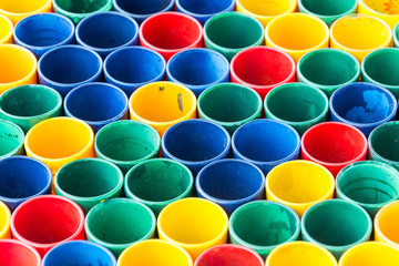 colorful of plastic glass