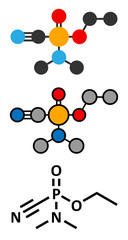 Tabun nerve agent molecule (chemical weapon). 