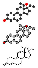 Tetrahydrogestrinone (THG) anabolic steroid molecule. 
