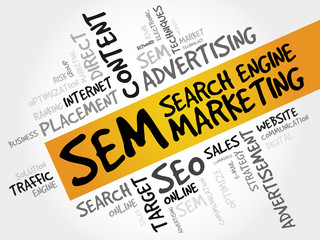 SEM (Search Engine Marketing) word cloud business concept