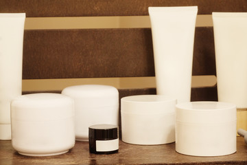 Cream and scrub in the Spa salon